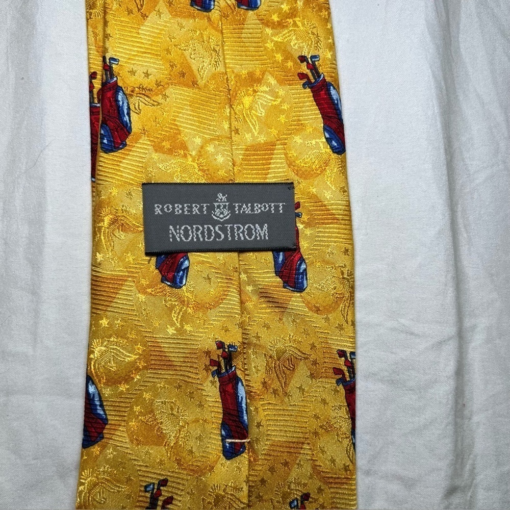 Robert Talbott Nordstrom Golf Bag Tie Imported Silk Hand Sewn In USA